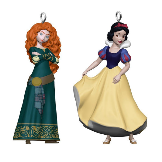Mini Disney Princess Merida and Snow White Hallmark Keepsake Ornaments Set of 2