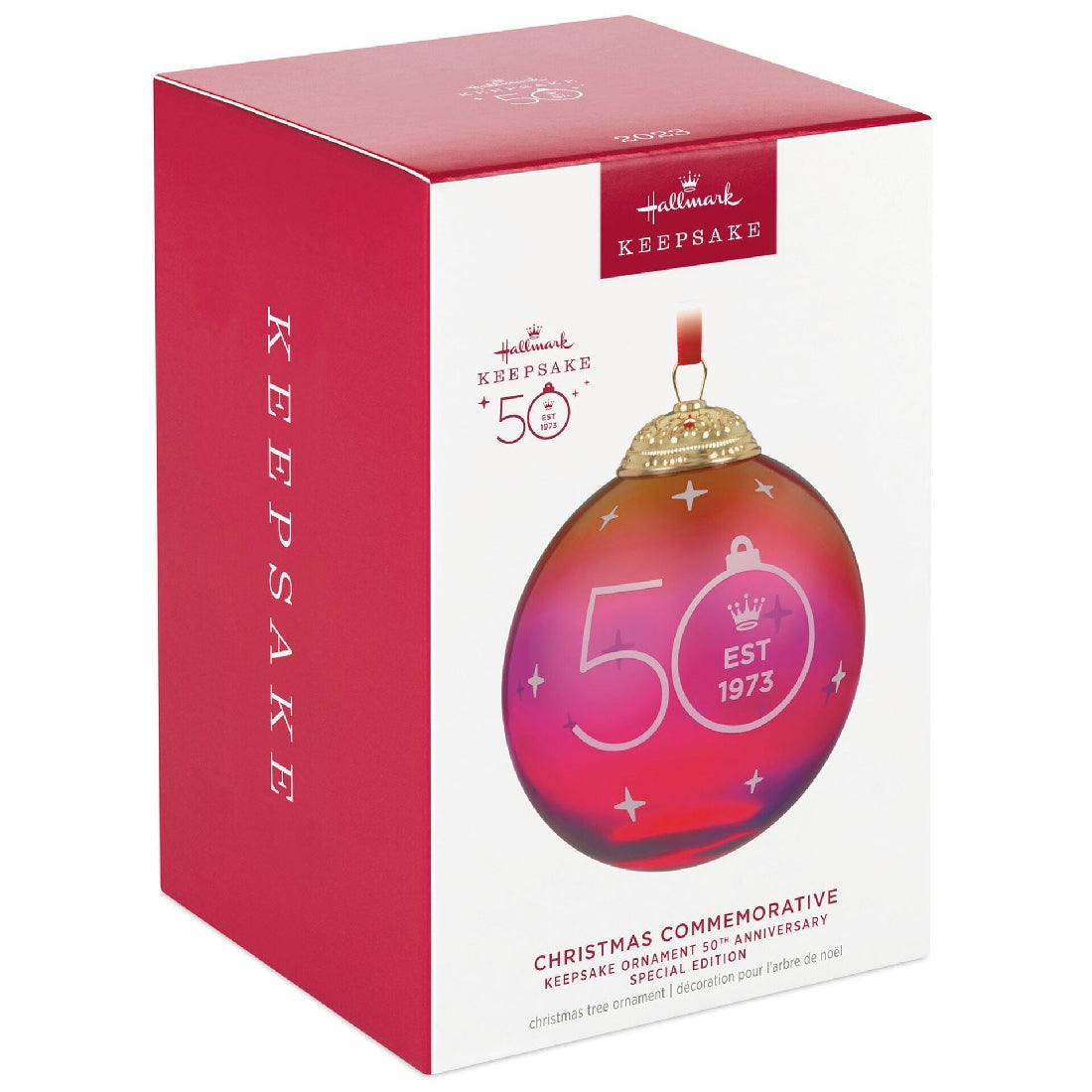 50th Anniversary Christmas Commemorative Special Edition Glass and Metal 2023 Hallmark Keepsake Ornament