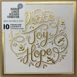 Ovarian Cancer Research Fund Golden Peace Charity Boxed Christmas Cards