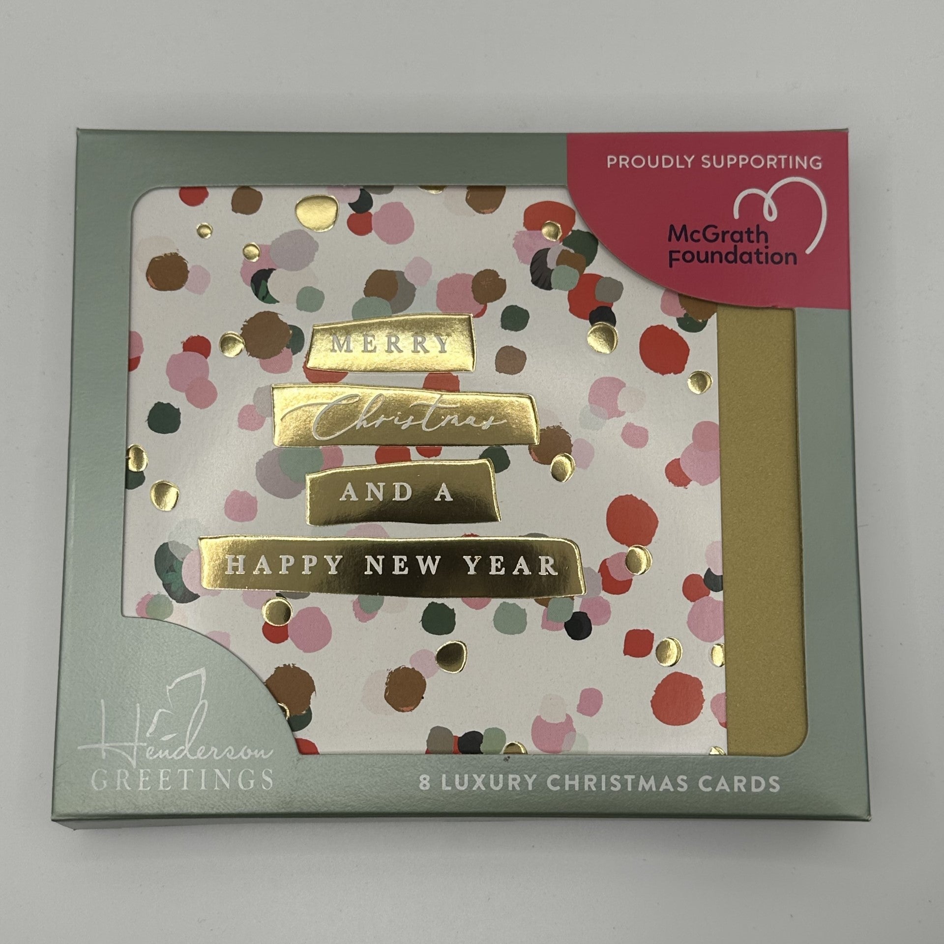 McGrath Foundation Confetti Dots Charity Boxed Christmas Cards