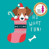 Breast Cancer Network Australia Dog In Stocking Charity Boxed Christmas Cards