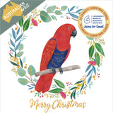 Jeans for Genes Parrot Wreath Charity Boxed Christmas Cards
