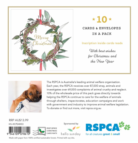 RSPCA Christmas Wreath Charity Boxed Christmas Cards