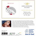 Jeans for Genes Hedgehog Present Charity Boxed Christmas Cards