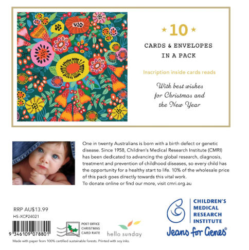 Jeans for Genes Christmas Bells Bouquet Charity Boxed Christmas Cards