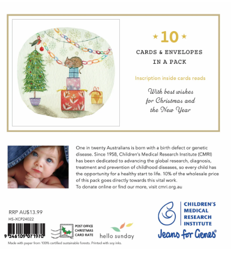 Jeans for Genes Curious Cat Charity Boxed Christmas Cards