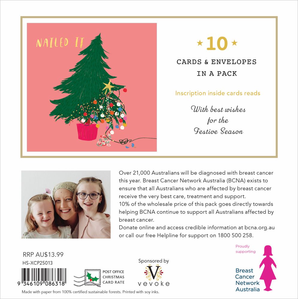 Breast Cancer Network Australia Nailed It Charity Boxed Christmas Cards