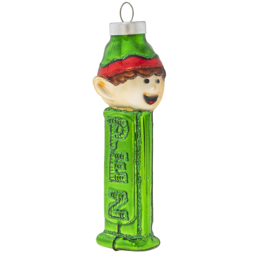 kat + annie Elf Pez Dispenser Glass Christmas Ornament