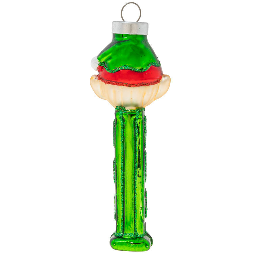 kat + annie Elf Pez Dispenser Glass Christmas Ornament