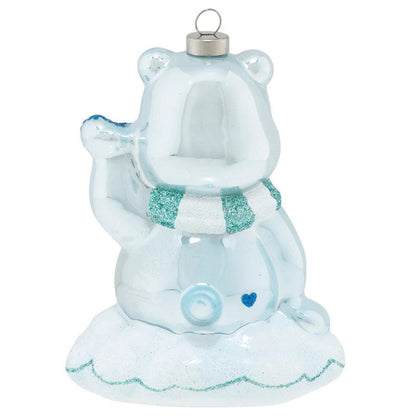 kat + annie Grumpy Bear Glass Christmas Ornament