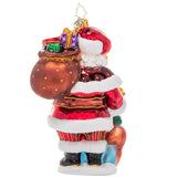 Christopher Radko A Woodland Walk Santa Glass Christmas Ornament