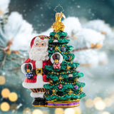 Christopher Radko Deck The Halls Santa Glass Christmas Ornament
