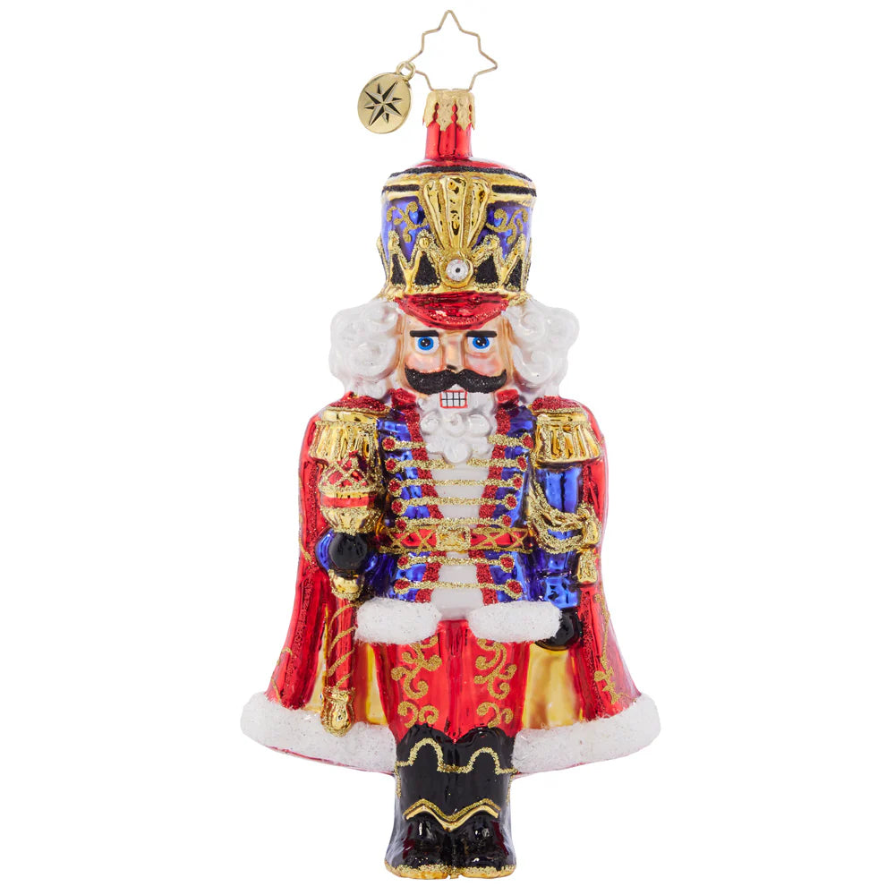 Christopher Radko Holiday Elegance Nutcracker Glass Christmas Ornament