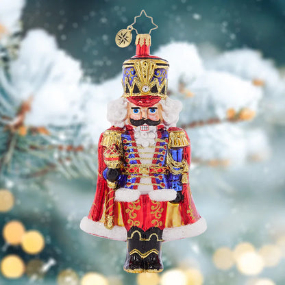 Christopher Radko Holiday Elegance Nutcracker Glass Christmas Ornament