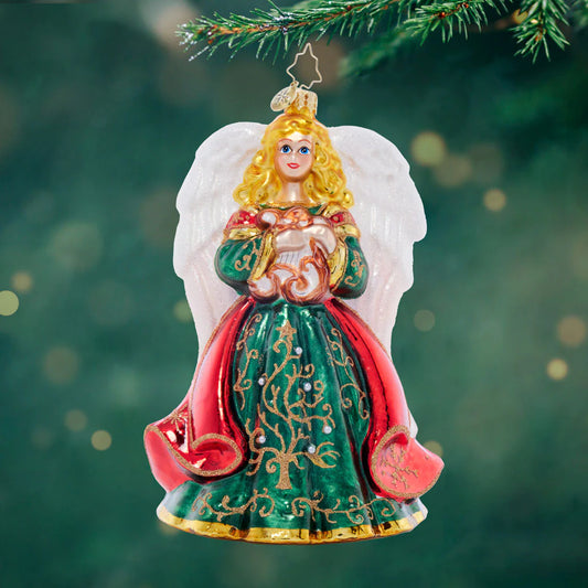 Christopher Radko Heavenly Harpist Glass Christmas Ornament