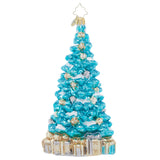 Christopher Radko Silvery Spruce Glass Christmas Ornament