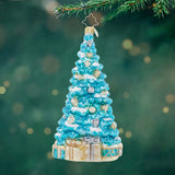 Christopher Radko Silvery Spruce Glass Christmas Ornament