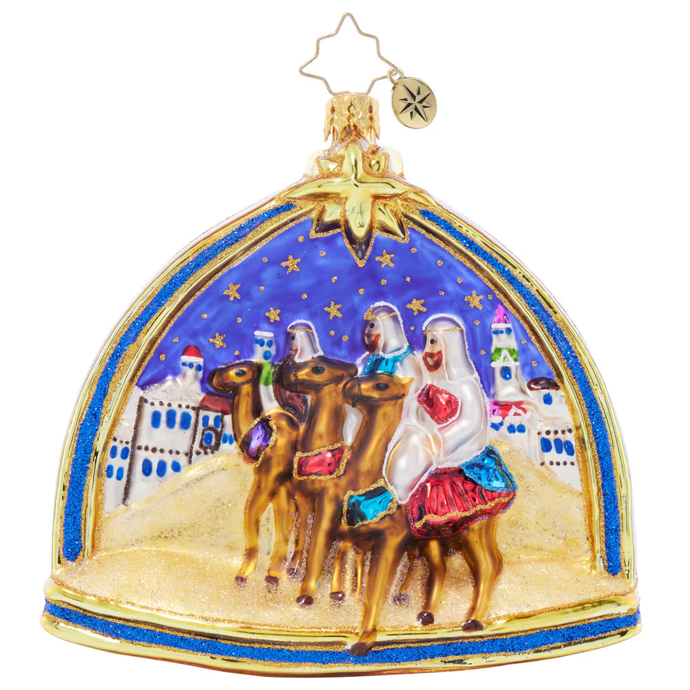 Christopher Radko Two Scenes of the Savior Glass Christmas Ornament