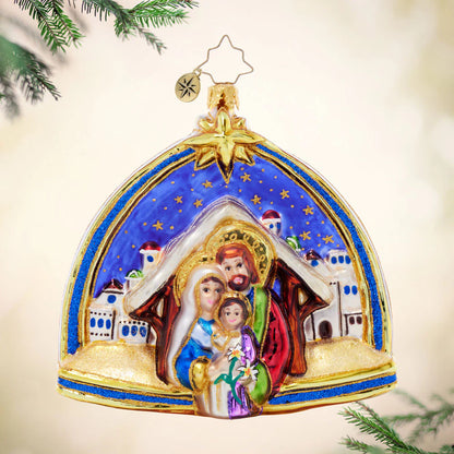 Christopher Radko Two Scenes of the Savior Glass Christmas Ornament