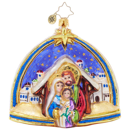 Christopher Radko Two Scenes of the Savior Glass Christmas Ornament