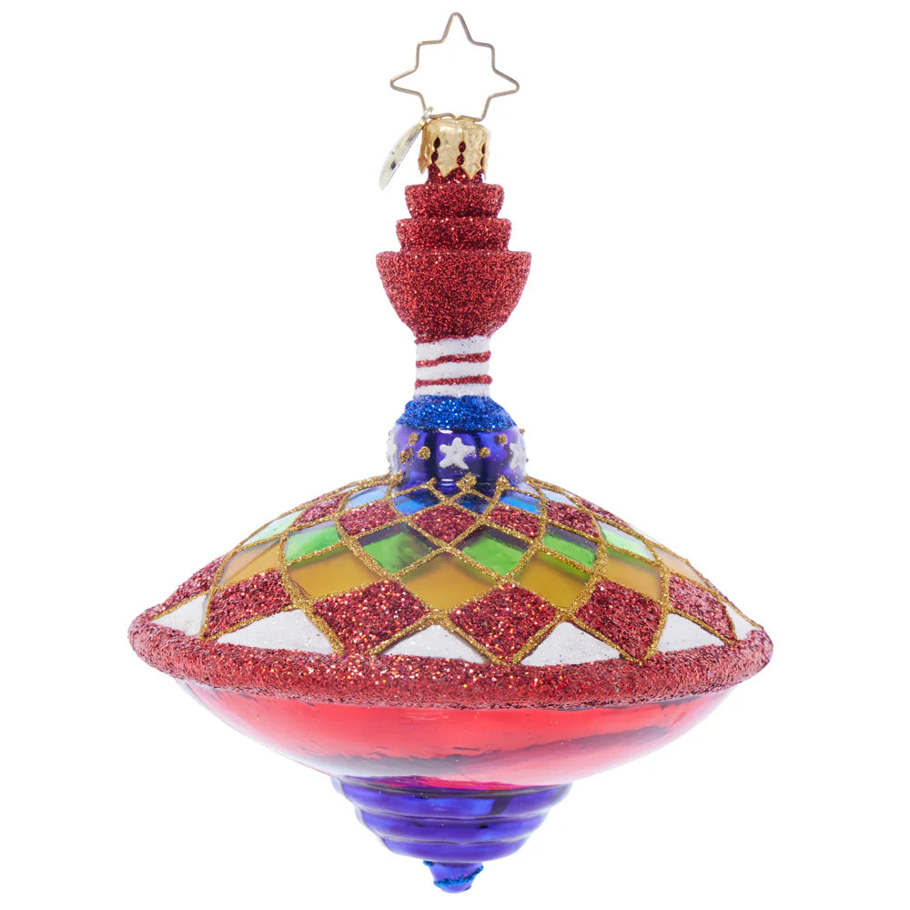 Christopher Radko Spinning & Sparkle Glass Christmas Ornament