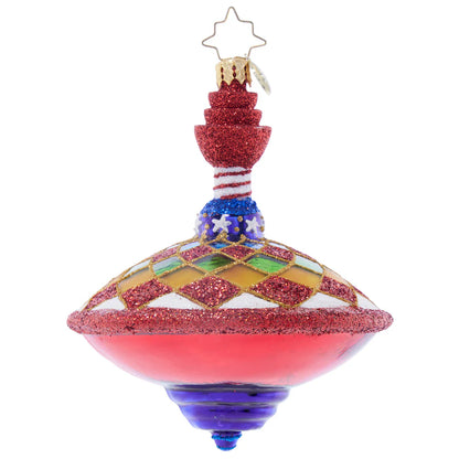 Christopher Radko Spinning & Sparkle Glass Christmas Ornament