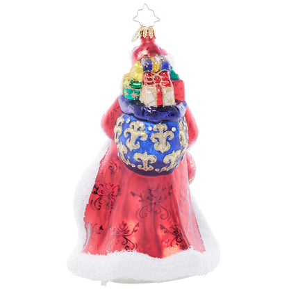 Christopher Radko Santa's Sparkling Keepsake Glass Christmas Ornament