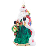 Christopher Radko Santa's Sparkling Keepsake Glass Christmas Ornament