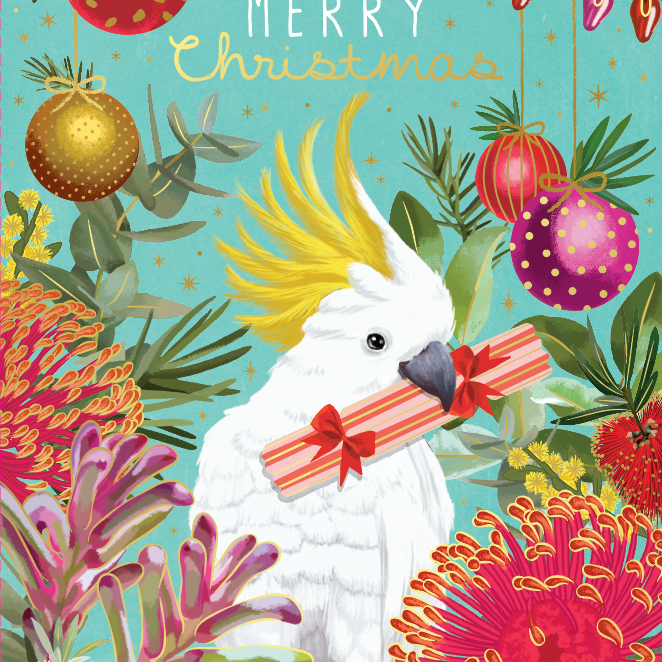 Kids Helpline Cockatoo on Teal Charity Boxed Christmas Cards