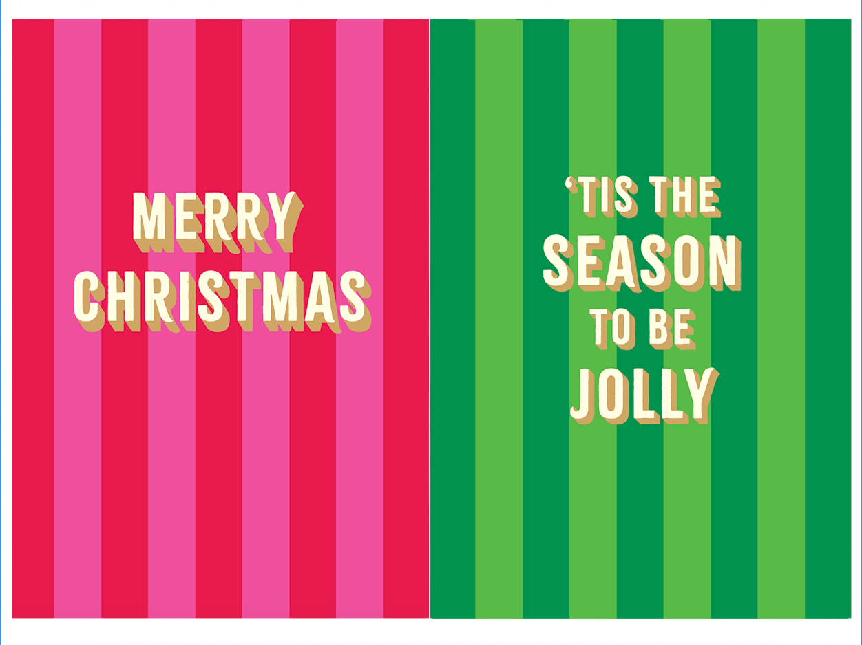 McGrath Foundation Pink Stripe Charity Boxed Christmas Cards