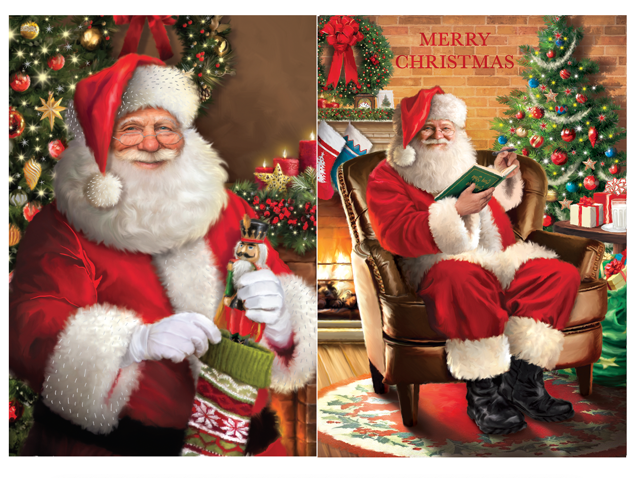 McGrath Foundation Santa With Stocking Charity Boxed Christmas Cards