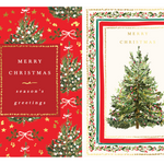 McGrath Foundation Watercolour Xmas Trees Charity Boxed Christmas Cards
