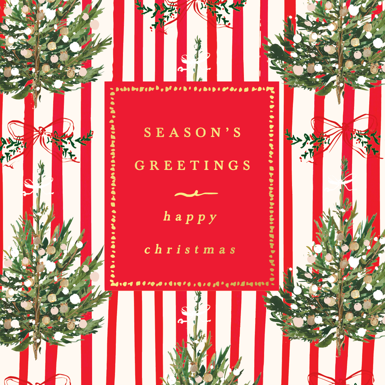 McGrath Foundation Stripe With Trees Charity Boxed Christmas Cards
