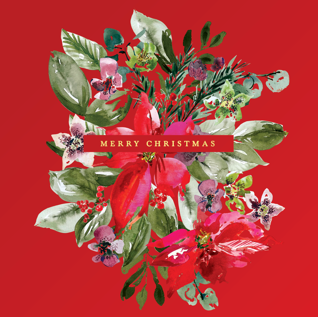 McGrath Foundation Central Watercolour Leaves Charity Boxed Christmas Cards