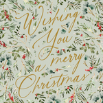 McGrath Foundation Type Over Fine Leaf Pattern Charity Boxed Christmas Cards
