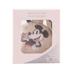 Disney 100 Mickey Mouse Christmas Glass Bauble