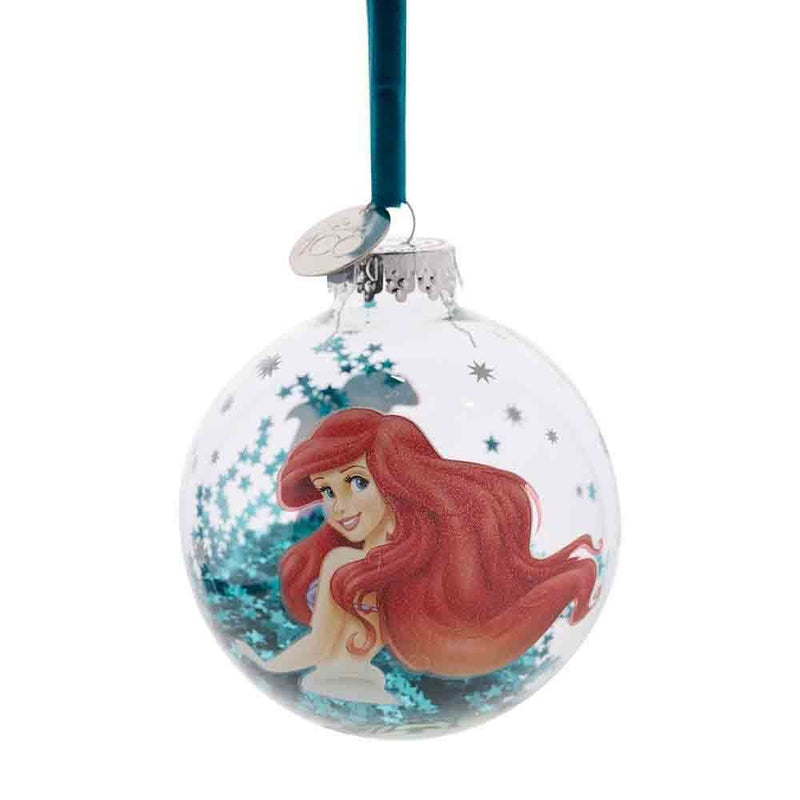 Disney 100 Ariel Christmas Glass Bauble