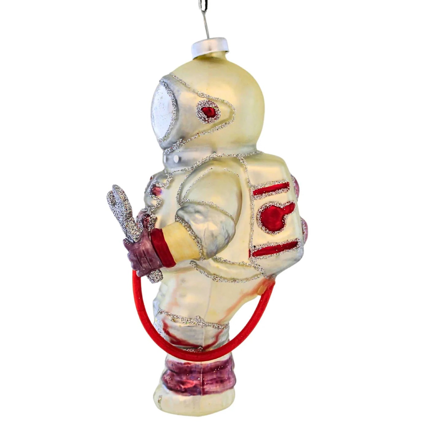 kat + annie Spacecraft Glass Christmas Ornament