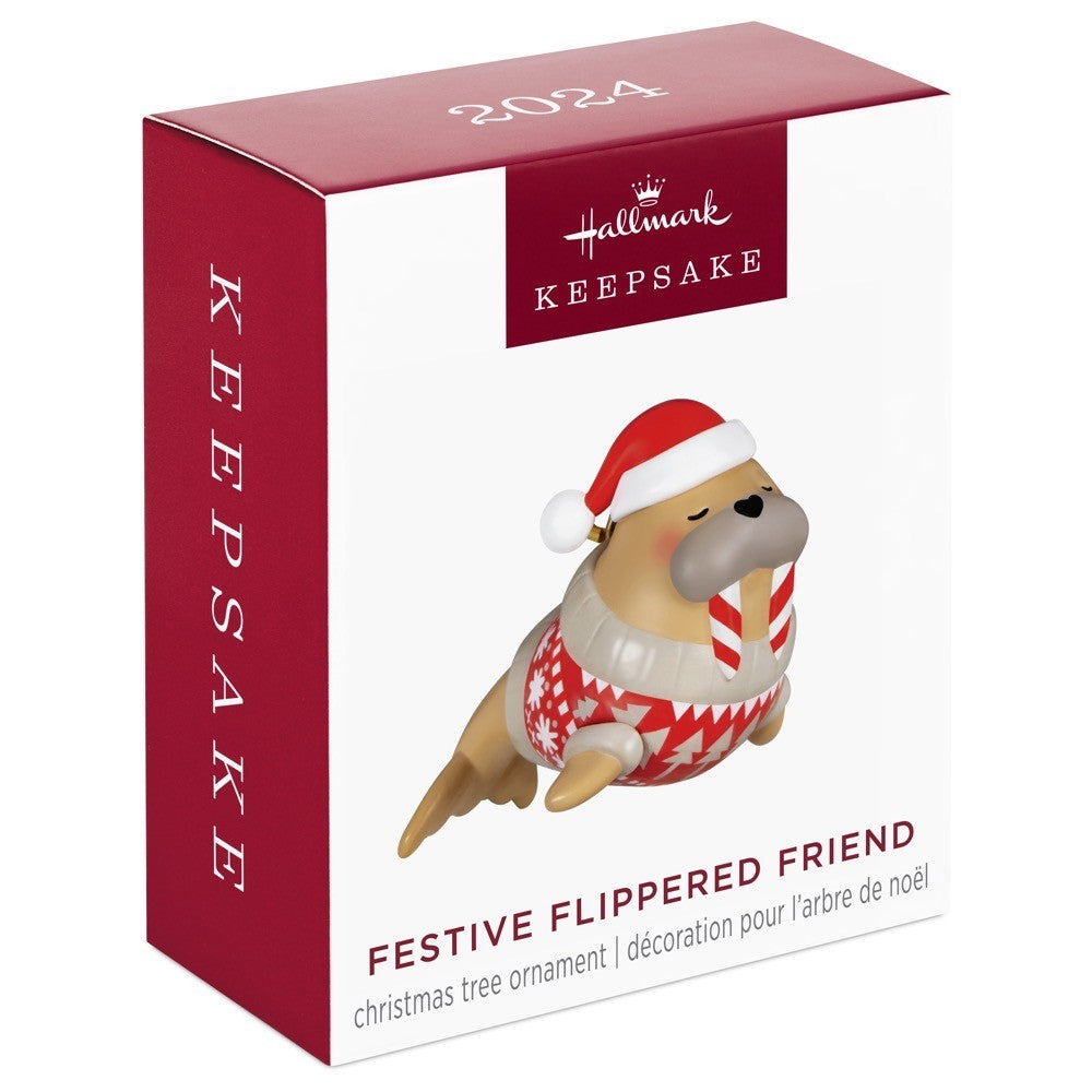 Mini Festive Flippered Friend Hallmark Keepsake Ornament 0.85''