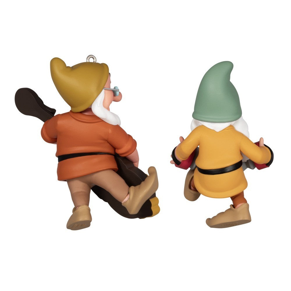 Disney Snow White and the Seven Dwarfs Bashful and Doc Porcelain Hallmark Keepsake Ornaments Set of 2