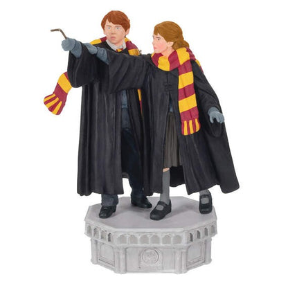 Harry Potter and the Chamber of Secrets Collection Ron Weasley and Hermione Granger With Light and Sound Hallmark Keepsake Ornament