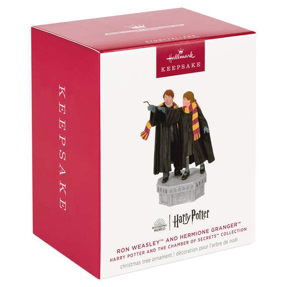 Harry Potter and the Chamber of Secrets Collection Ron Weasley and Hermione Granger With Light and Sound Hallmark Keepsake Ornament