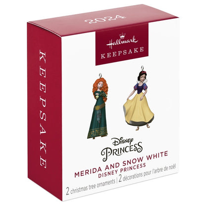 Mini Disney Princess Merida and Snow White Hallmark Keepsake Ornaments Set of 2