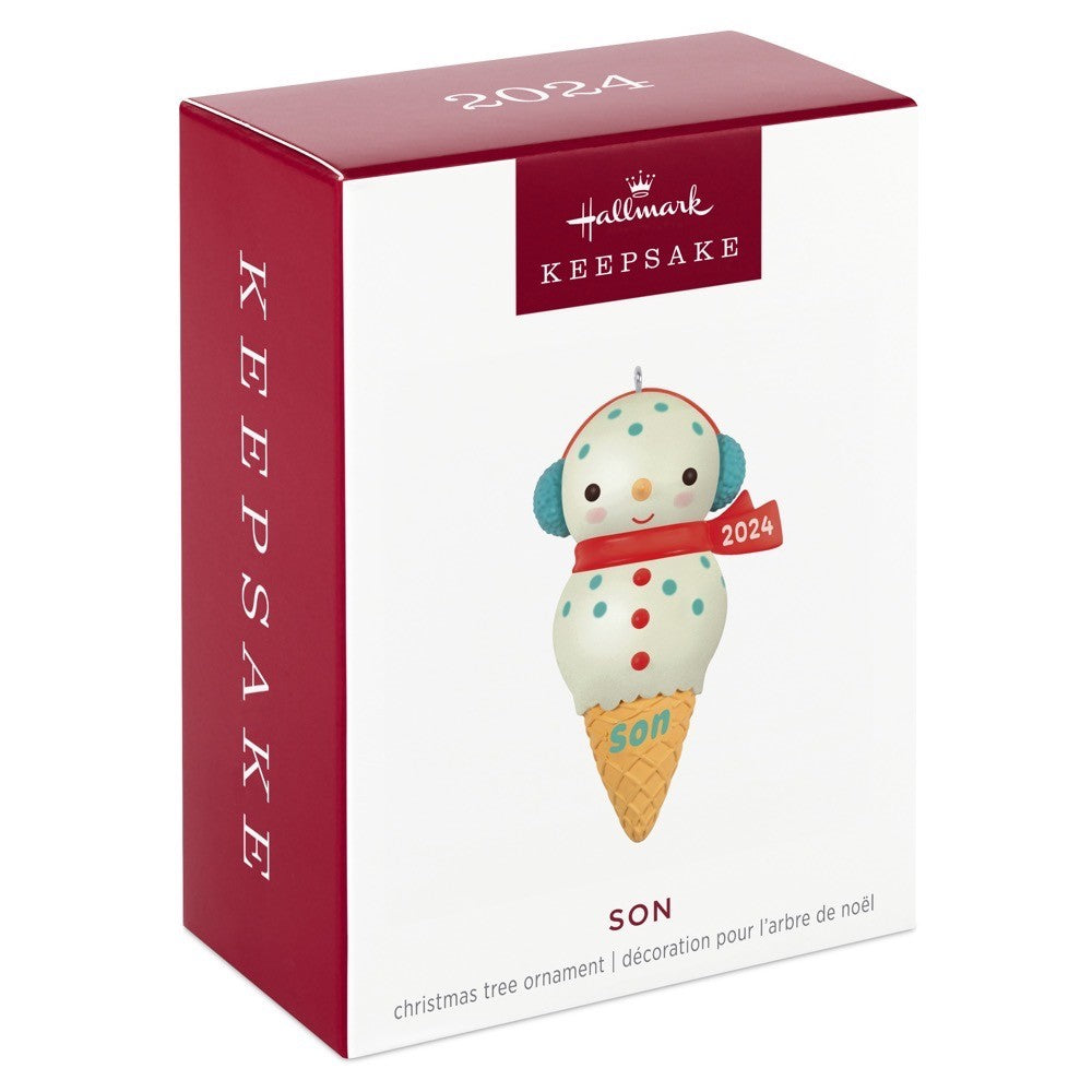 Son Snowman Ice Cream Cone 2024 Hallmark Keepsake Ornament