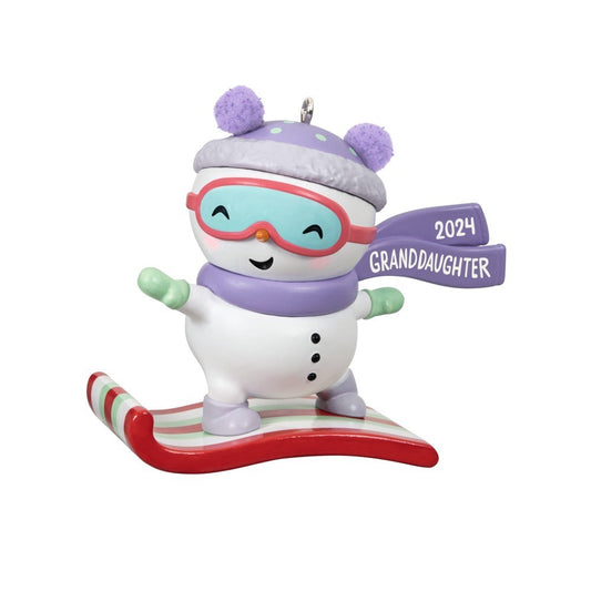 Granddaughter Snowboarding Snowman 2024 Hallmark Keepsake Ornament