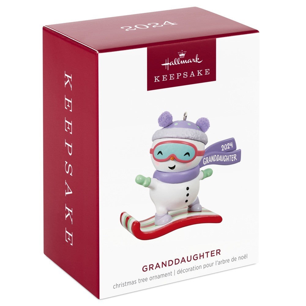 Granddaughter Snowboarding Snowman 2024 Hallmark Keepsake Ornament