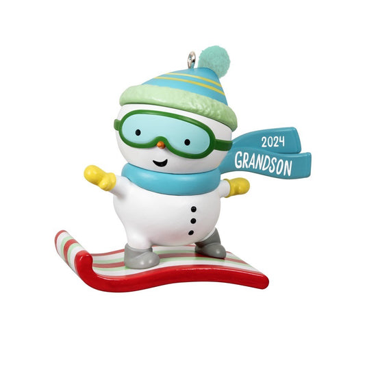 Grandson Snowboarding Snowman 2024 Hallmark Keepsake Ornament