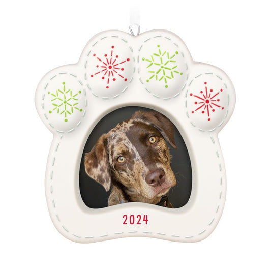 Happy Dog 2024 Porcelain Photo Frame Hallmark Keepsake Ornament