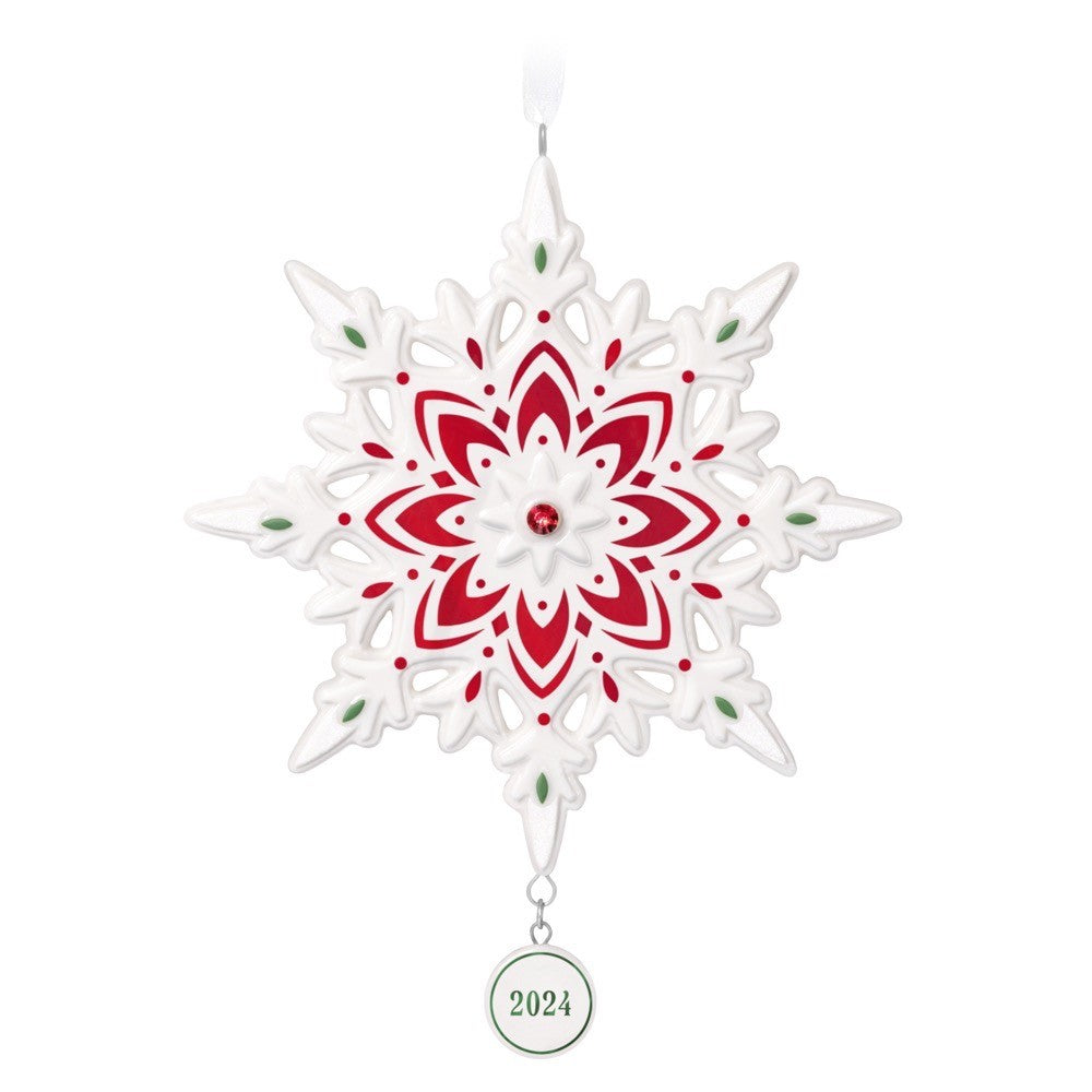 Snowflake 2024 Porcelain Hallmark Keepsake Ornament