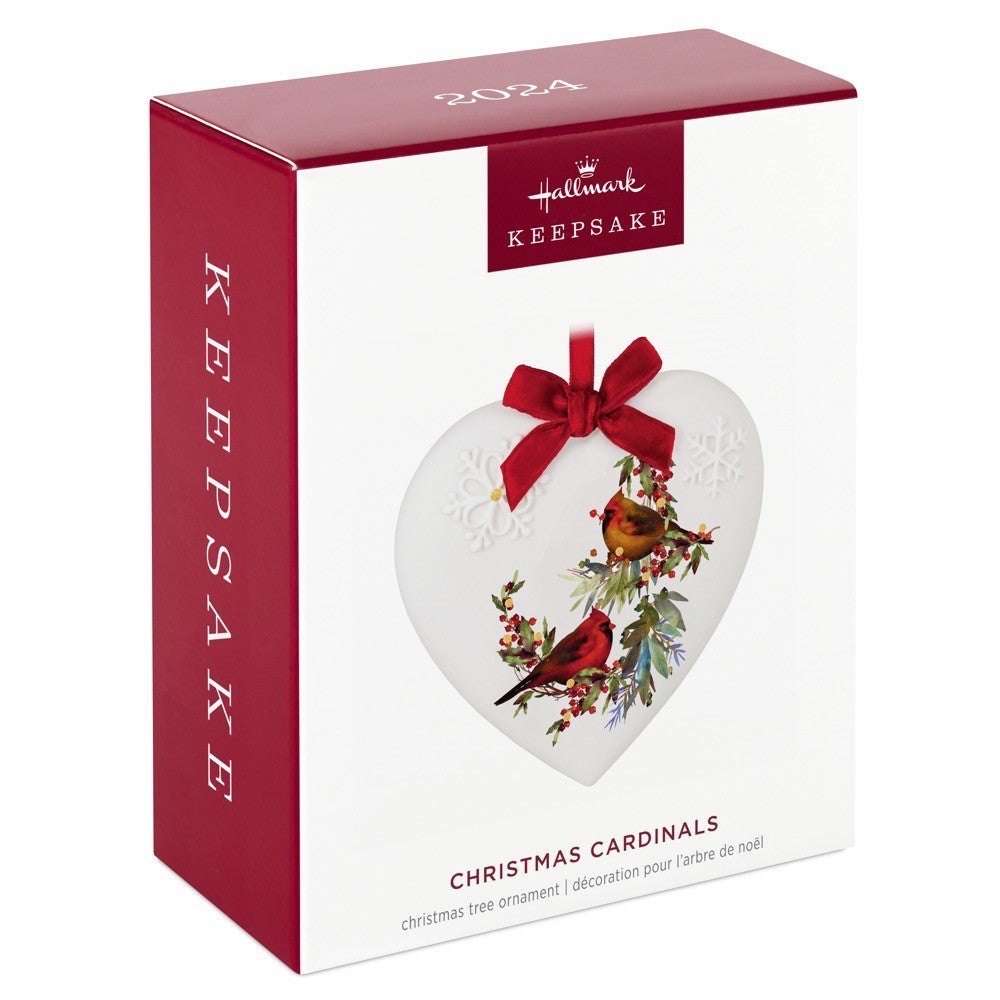 Christmas Cardinals Porcelain Hallmark Keepsake Ornament